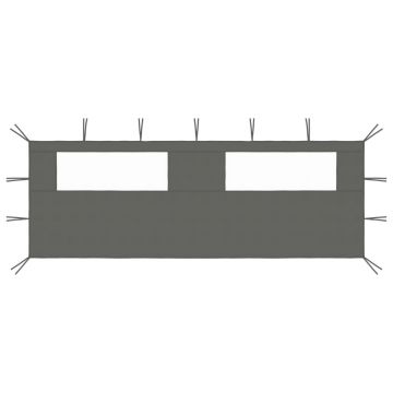 Gossi perete lateral foisor cu ferestre, 6x2 m, antracit
