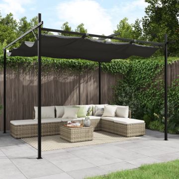 Gossi pergola cu acoperis retractabil, antracit, 295x292x230 cm