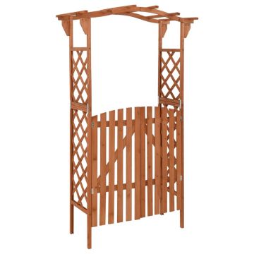 Gossi pergola cu poarta, 116x40x204 cm, lemn masiv de brad