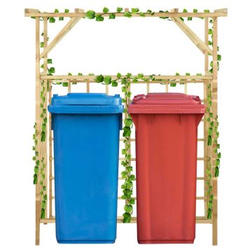 Gossi pergola de gradina pentru pubele duble, lemn de pin tratat