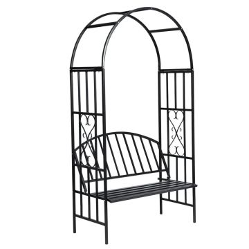 Gossi pergola de trandafiri pentru gradina cu bancheta