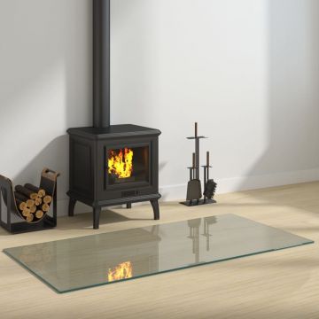 Gossi placa de sticla pentru semineu, dreptunghiulara, 120x60 cm