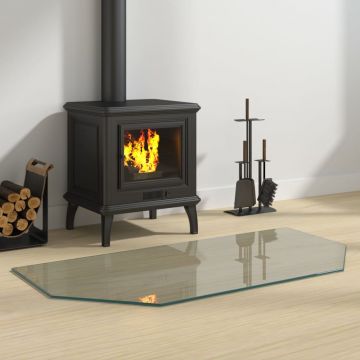 Gossi placa de sticla pentru semineu, hexagonala, 100x50 cm