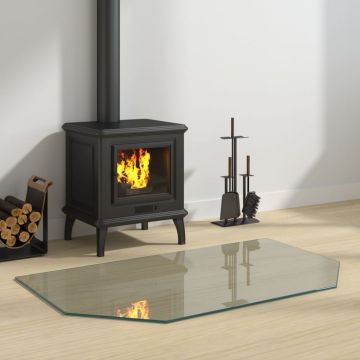 Gossi placa de sticla pentru semineu, hexagonala, 100x60 cm