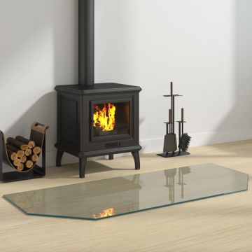 Gossi placa de sticla pentru semineu, hexagonala, 120x50 cm