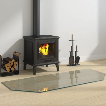 Gossi placa de sticla pentru semineu, hexagonala, 120x50 cm