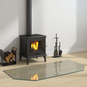 Gossi placa de sticla pentru semineu, hexagonala, 120x60 cm