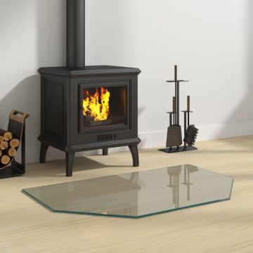 Gossi placa de sticla pentru semineu, hexagonala, 80x50 cm