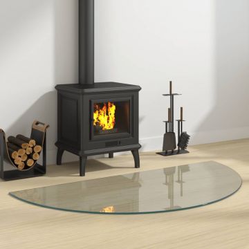 Gossi placa de sticla pentru semineu, semi-rotunda, 1200x600 mm
