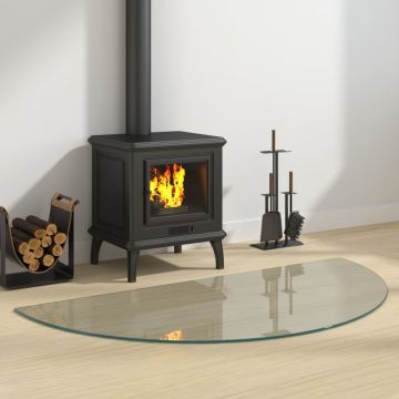 Gossi placa de sticla pentru semineu, semi-rotunda, 1200x600 mm
