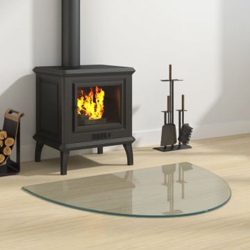 Gossi placa de sticla pentru semineu ,semi-rotunda, 800x600 mm