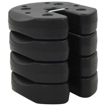 Gossi placi de greutate pavilion, 4 buc., negru, 220x50 mm, beton
