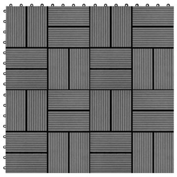 Gossi placi de pardoseala, 22 buc., gri, 30 x 30 cm, wpc, 2 mp