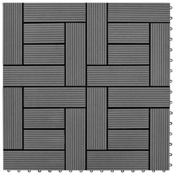Gossi placi de pardoseala, 22 buc., gri, 30 x 30 cm, wpc, 2 mp