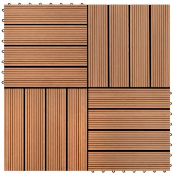 Gossi placi de pardoseala, 22 buc., maro, 30 x 30 cm, wpc, 2 mp