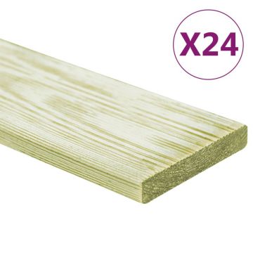 Gossi placi de pardoseala 24 buc. 2,88 m2 1 m, lemn masiv pin tratat
