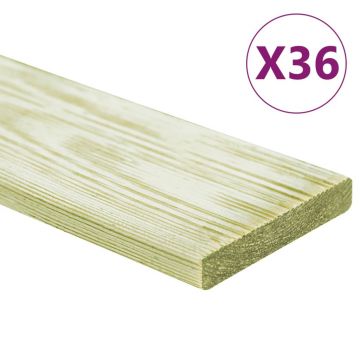 Gossi placi de pardoseala 36 buc. 4,32 m2 1 m, lemn masiv pin tratat