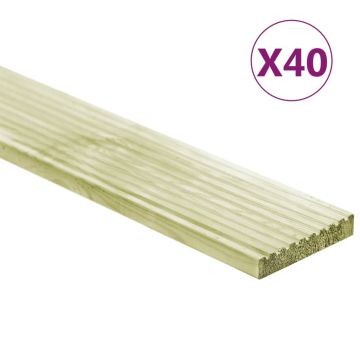 Gossi placi de pardoseala 40 buc. 5,8 m2 1 m, lemn masiv pin tratat