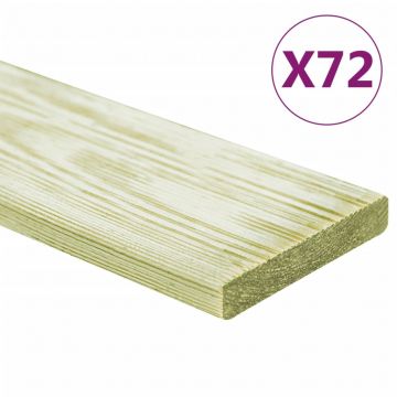 Gossi placi de pardoseala 72 buc. 8,64 m2 1 m, lemn masiv pin tratat
