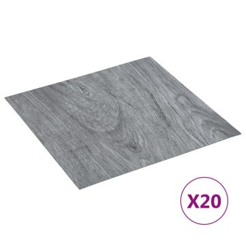 Gossi placi de pardoseala autoadezive 20 buc. gri deschis pvc 1,86 m2