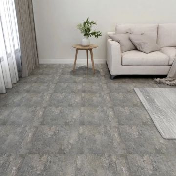 Gossi placi de pardoseala autoadezive, 20 buc., gri, pvc, 1,86 m2