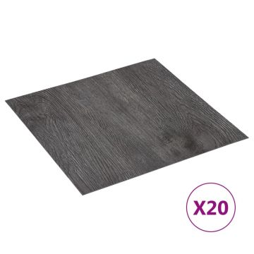 Gossi placi de pardoseala autoadezive, 20 buc., maro, pvc, 1,86 m2
