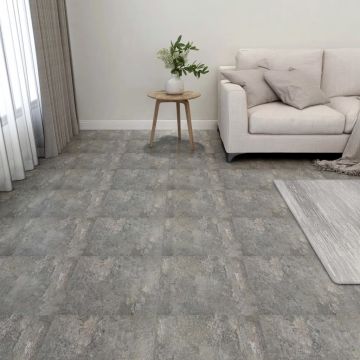 Gossi placi de pardoseala autoadezive, 55 buc., gri, pvc, 5,11 m2