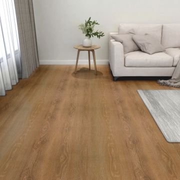 Gossi placi de pardoseala autoadezive, 55 buc., maro, pvc, 5,11 m2