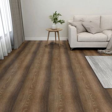 Gossi placi de pardoseala autoadezive, 55 buc., maro, pvc, 5,11 m2