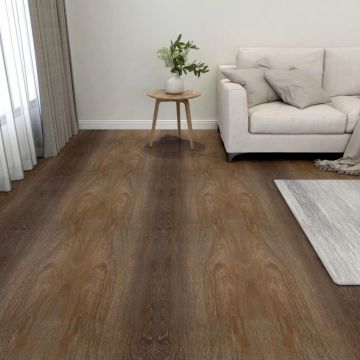Gossi placi de pardoseala autoadezive, 55 buc., maro, pvc, 5,11 m2