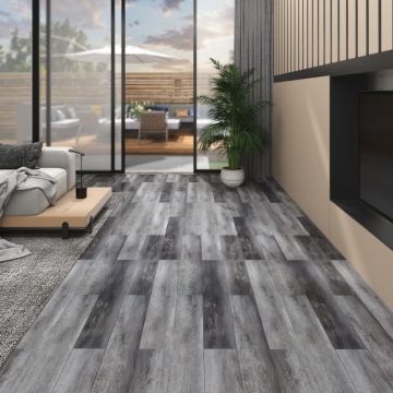 Gossi placi de pardoseala autoadezive, gri lucios, 5,02 m2, pvc, 2 mm