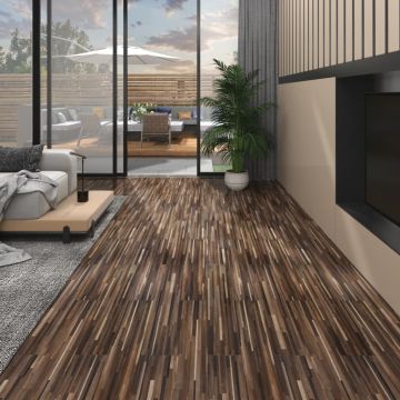 Gossi placi de pardoseala autoadezive, maro dungi, 5,02 m2, pvc, 2 mm
