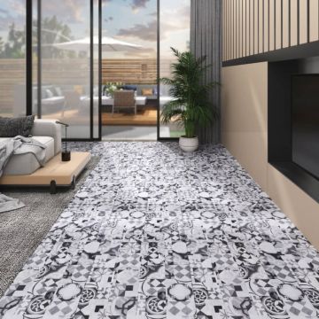 Gossi placi de pardoseala autoadezive, model gri, 5,02 m2, pvc, 2 mm