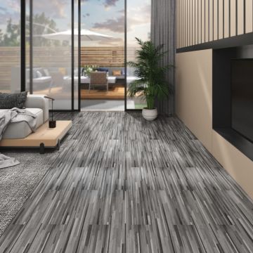 Gossi placi de pardoseala, gri cu dungi, 5,26 m2, 2 mm, pvc