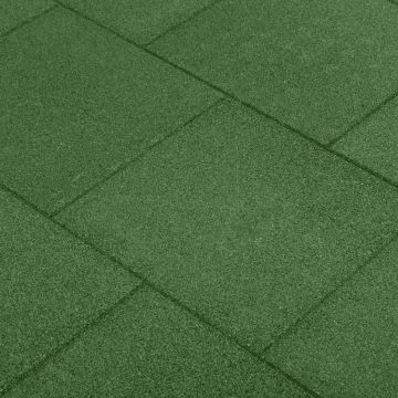 Gossi placi de protectie la cadere 18 buc, verde, 50x50x3 cm, cauciuc