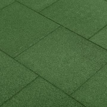 Gossi placi de protectie la cadere 24 buc, verde, 50x50x3 cm, cauciuc