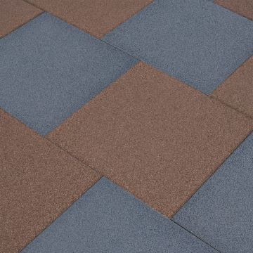 Gossi placi de protectie la cadere, 6 buc, gri, 50x50x3 cm, cauciuc
