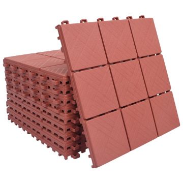 Gossi placi pardoseala, 10 buc., rosu, 30,5 x 30,5 cm, plastic
