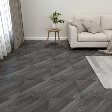 Gossi placi pardoseala autoadezive 55 buc. gri pvc dungi 5,11 m2