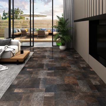 Gossi placi pardoseala autoadezive maro structura lemn 5,11 m2 pvc