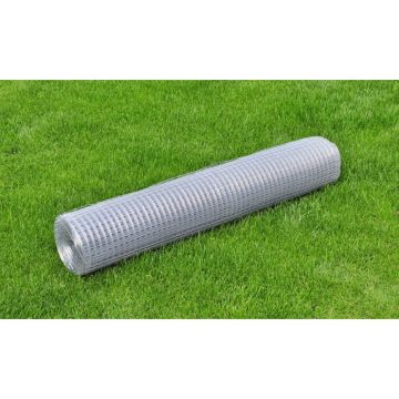 Gossi plasa de sarma gaini, argintiu, 10 x 1 m, otel galvanizat