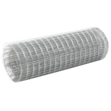 Gossi plasa de sarma gaini, argintiu, 25 x 0,5 m, otel galvanizat