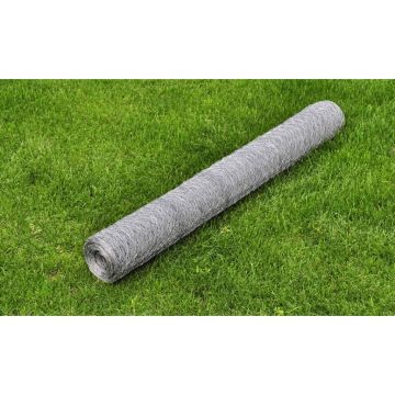Gossi plasa de sarma gaini, argintiu, 25 x 0,75 m, otel galvanizat