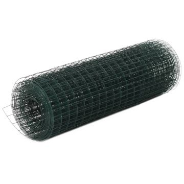 Gossi plasa de sarma gaini, verde, 10 x 0,5 m, otel cu invelis pvc