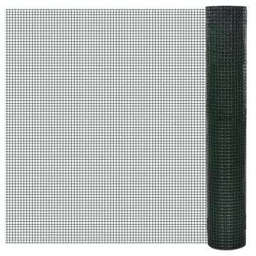 Gossi plasa de sarma gaini, verde, 10 x 1 m, otel galvanizat cu pvc