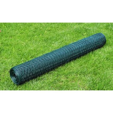 Gossi plasa de sarma gaini, verde, 25 x 0,5 m, cu invelis pvc