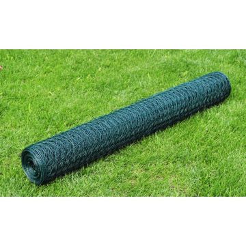 Gossi plasa de sarma gaini, verde, 25 x 0,75 m, cu invelis pvc