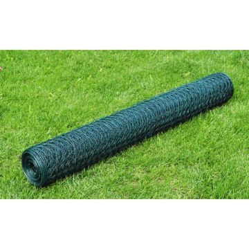 Gossi plasa de sarma gaini, verde, 25 x 0,75 m, cu invelis pvc