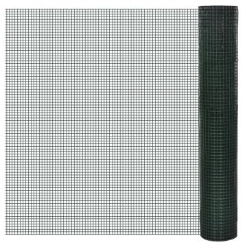 Gossi plasa de sarma gaini, verde, 25 x 1 m, otel galvanizat cu pvc