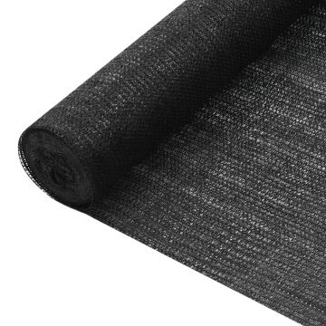 Gossi plasa protectie intimitate, negru, 1,5x25 m, hdpe, 75 g/m2